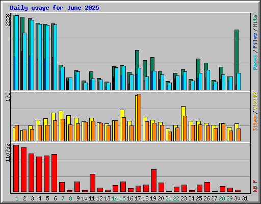 Daily usage for June 2025