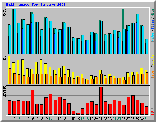Daily usage for January 2026