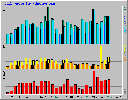 Daily usage for February 2026