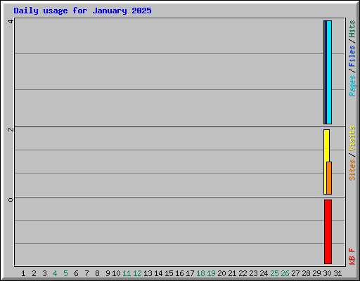 Daily usage for January 2025