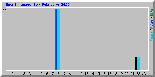 Hourly usage for February 2025